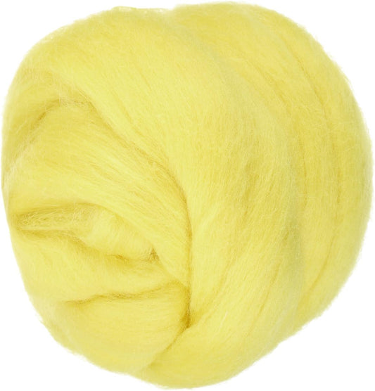 PATIKIL Wool Roving Yarn, 80G/2.82OZ Soft Felting Wool Pure Chunky Roving Yarn Bulk for Needle Felting Knitting Blanket Spinning Weaving DIY Craft, Yellow