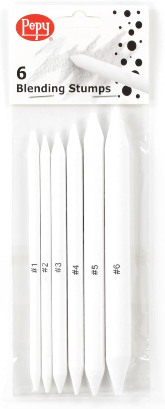 Pepy 6 PCS Blending Stumps for Drawing, Shading, Blending, Charcoal, Graphite, Colored Pencil, Pastel, Oil Pastel; Art Blenders for Paper Sketch Drawing
