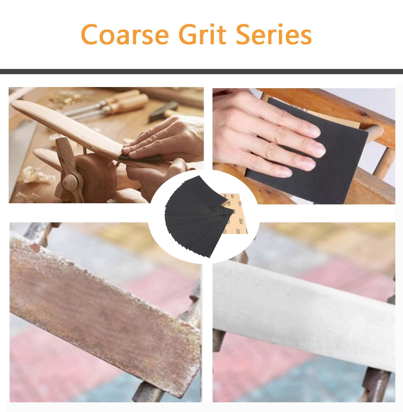 30Pcs 9 x 3.6 Inchs 220 Grit Wet and Dry Handmade Universal Sanding Sheets, Suitable for Woodworking Furniture/Automobiles/Metal/Lacquer Polishing Sandpaper