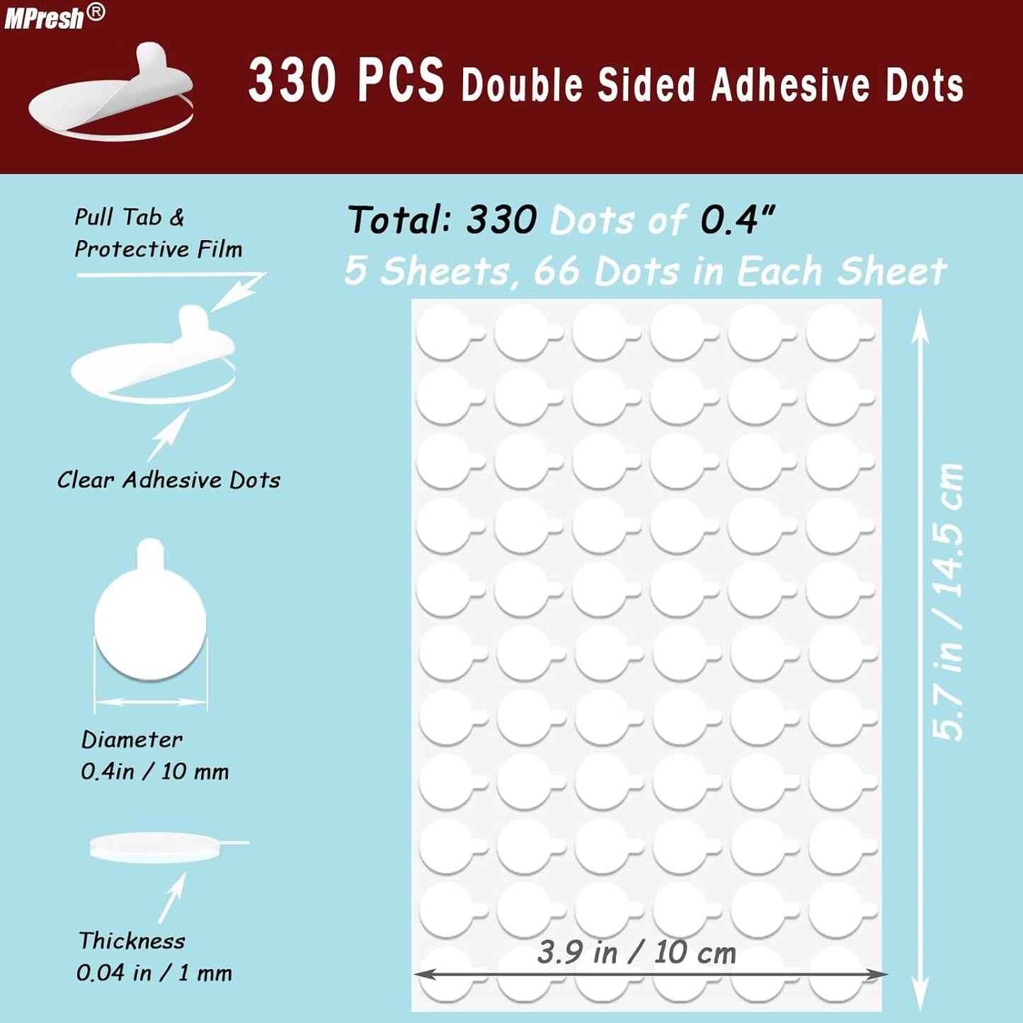 Sticky Tack Dots Easy to Peel, Clear Museum Putty Glue Gel Double Sided Mounting Sticky Tack for Action Figures Wall Hanging, Crafts, Balloons, Poster, Decorations