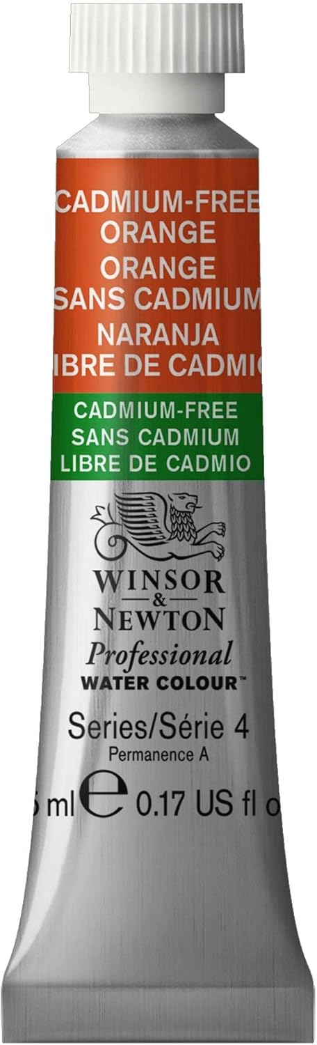 Winsor & Newton Professional Watercolor, 5ml (0.17-oz) Tube, Cadmium-Free Orange