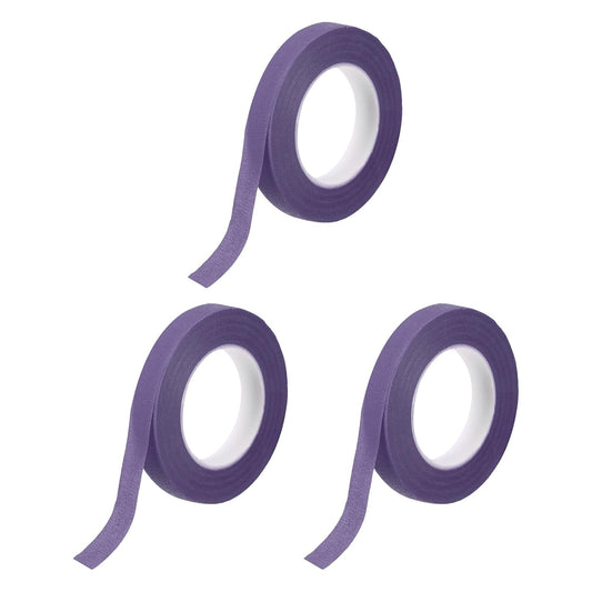 MECCANIXITY 3 Rolls Floral Tapes, 30 Yard x 1/16 in Florist Crepe Flowers Bouquets Tape Adhesive Waterproof for Flower Arranging Wrapping, Purple