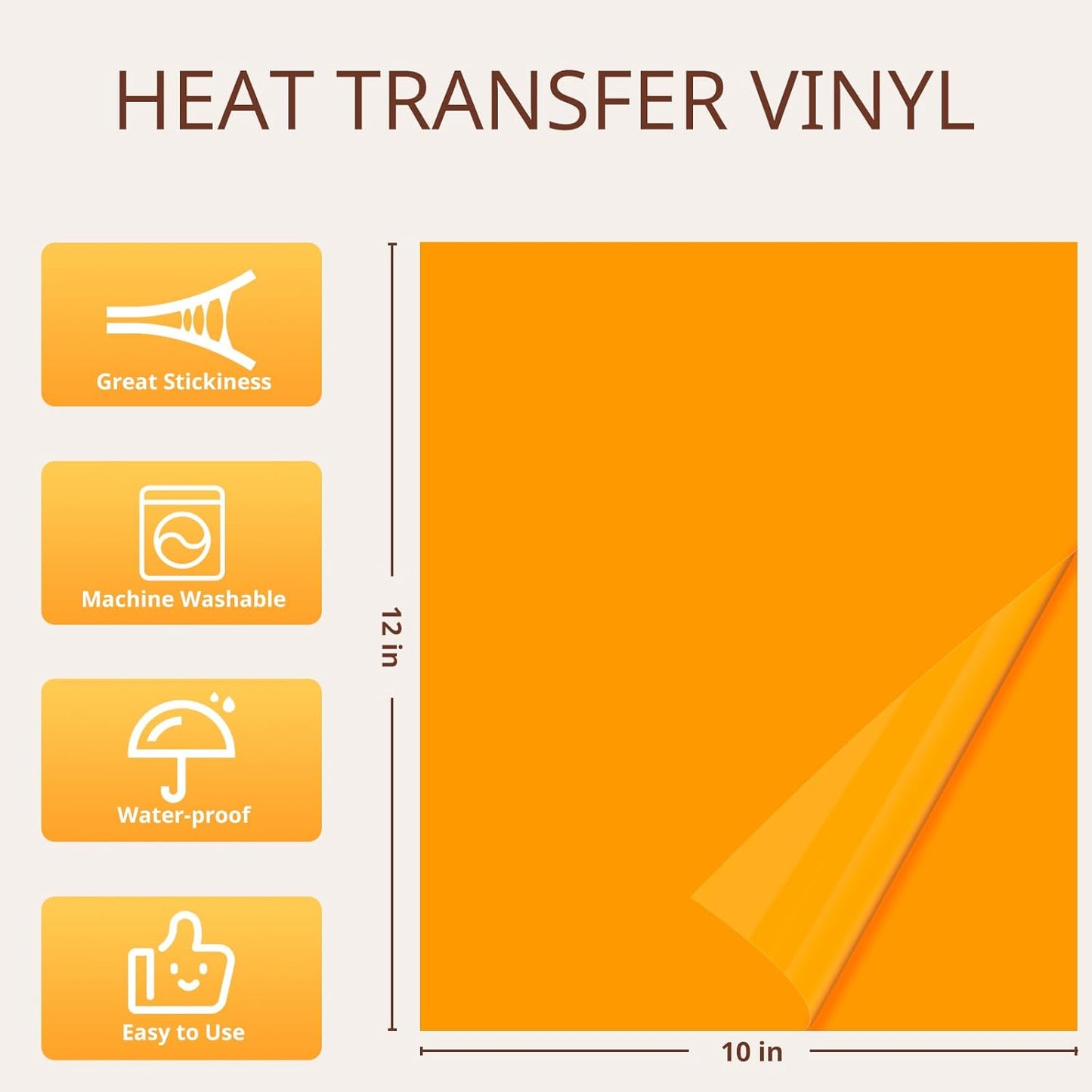 JANDJPACKAGING Heat Transfer Vinyl - 25Pcs HTV Vinyl with Vibrant Colors, Easy to Cut & Weed & Transfer Iron on Vinyl for T-Shirts, 12 x 10in HTV for Heat Press Machine
