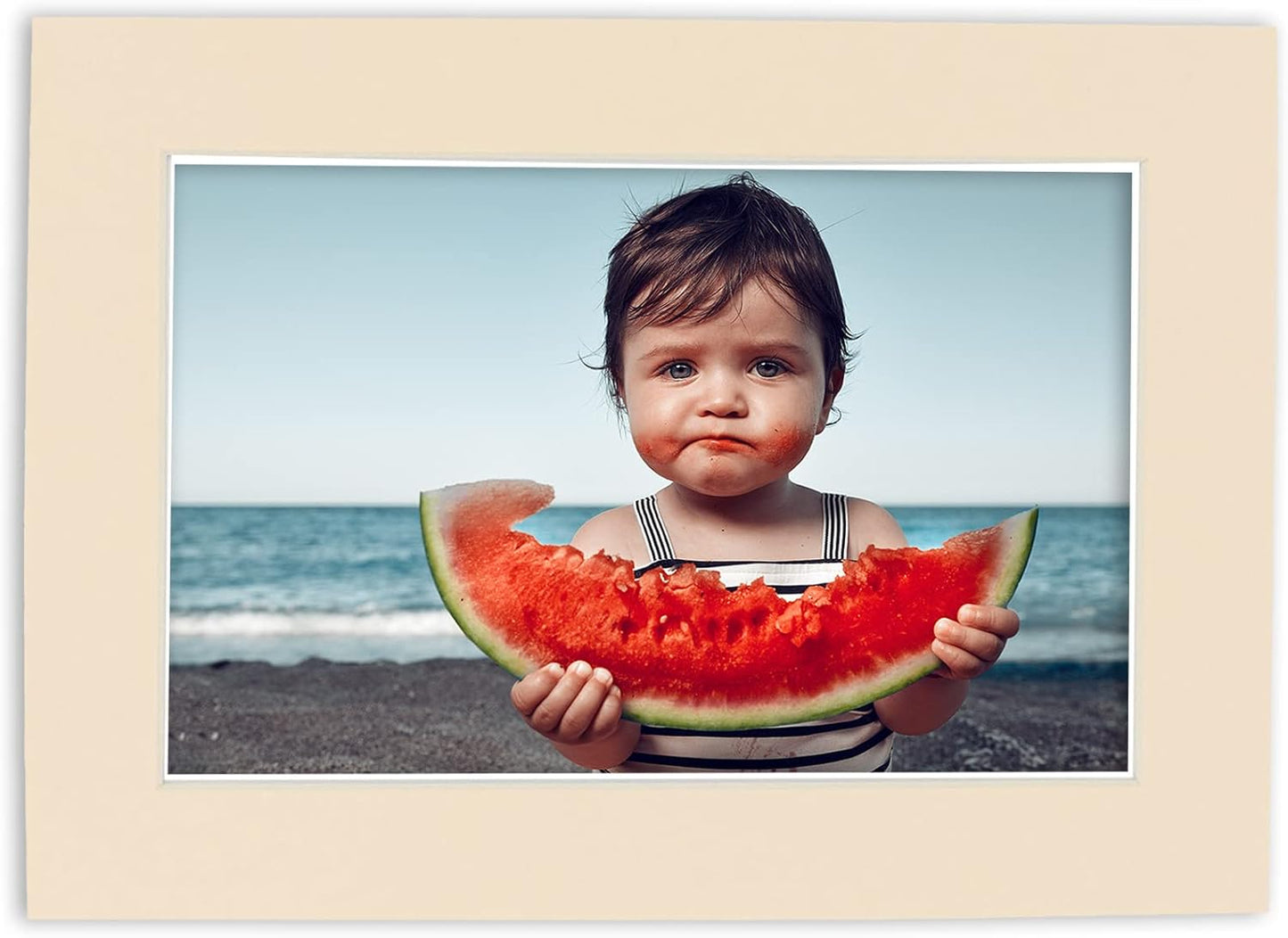 Poster Palooza 8x10 Mat Bevel Cut for 6x8 Photos - Acid Free Cream Precut Matboard - for Pictures, Photos, Framing - 4-ply Thickness