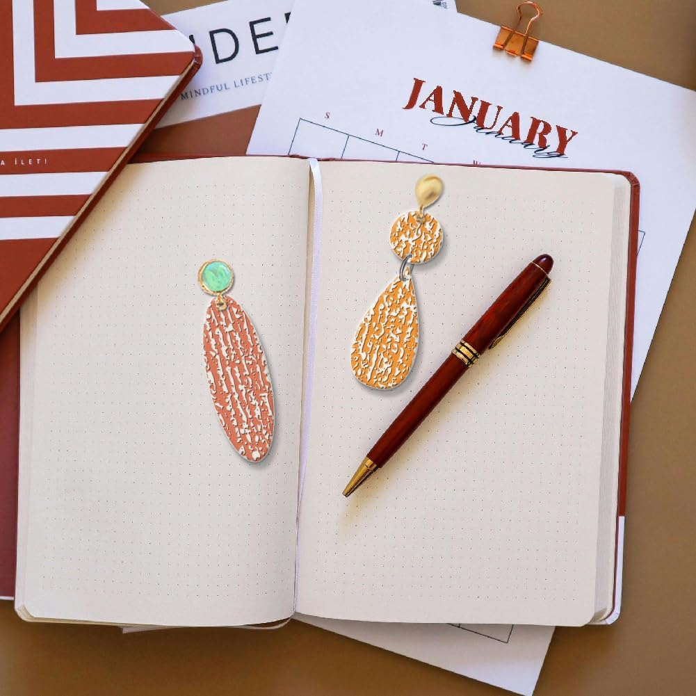 CHGCRAFT Polymer Clay Texture Sheets Sandpaper Texture Silicone Clay Texture Mat Silicone Texture Stamps Clay Modeling Pattern Pad for DIY Clay Jewelry Earrings Clay Mat