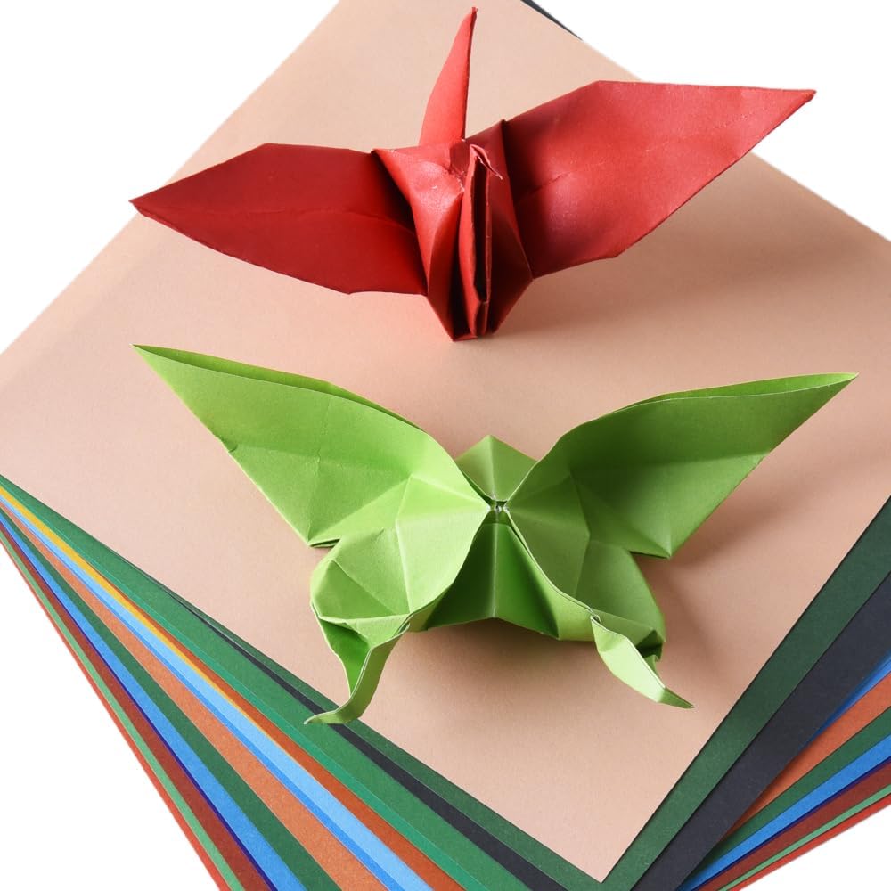 Origami Paper Kit Dobule Sided 100 Sheets 100 Colors 6 Inch Japanese Chiyo Square Easy Fold Arts Crafts DIY Handwork Origami Papers Beginner Solid Color Flower