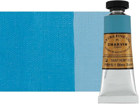 Charvin Extra Fine Oil Paint, Saint Remy Blue 20 mL - Triple-Milled, Rich Texture, Poppy Oil-Based, Light-Fast, Handmade, Archival Quality
