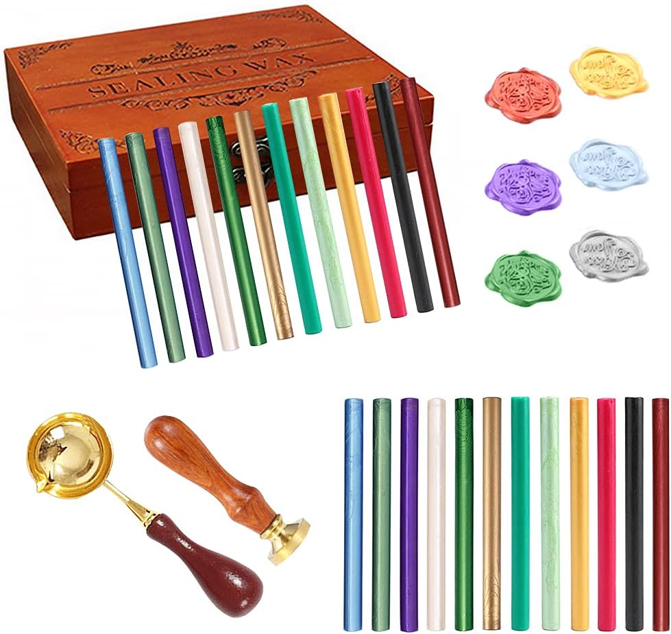 15 Piece Glue Gun Sealing Wax Sticks for Wax Seal Stamp, Blue Wax Sealing Sticks for Wedding Invitations, Cards, Envelopes