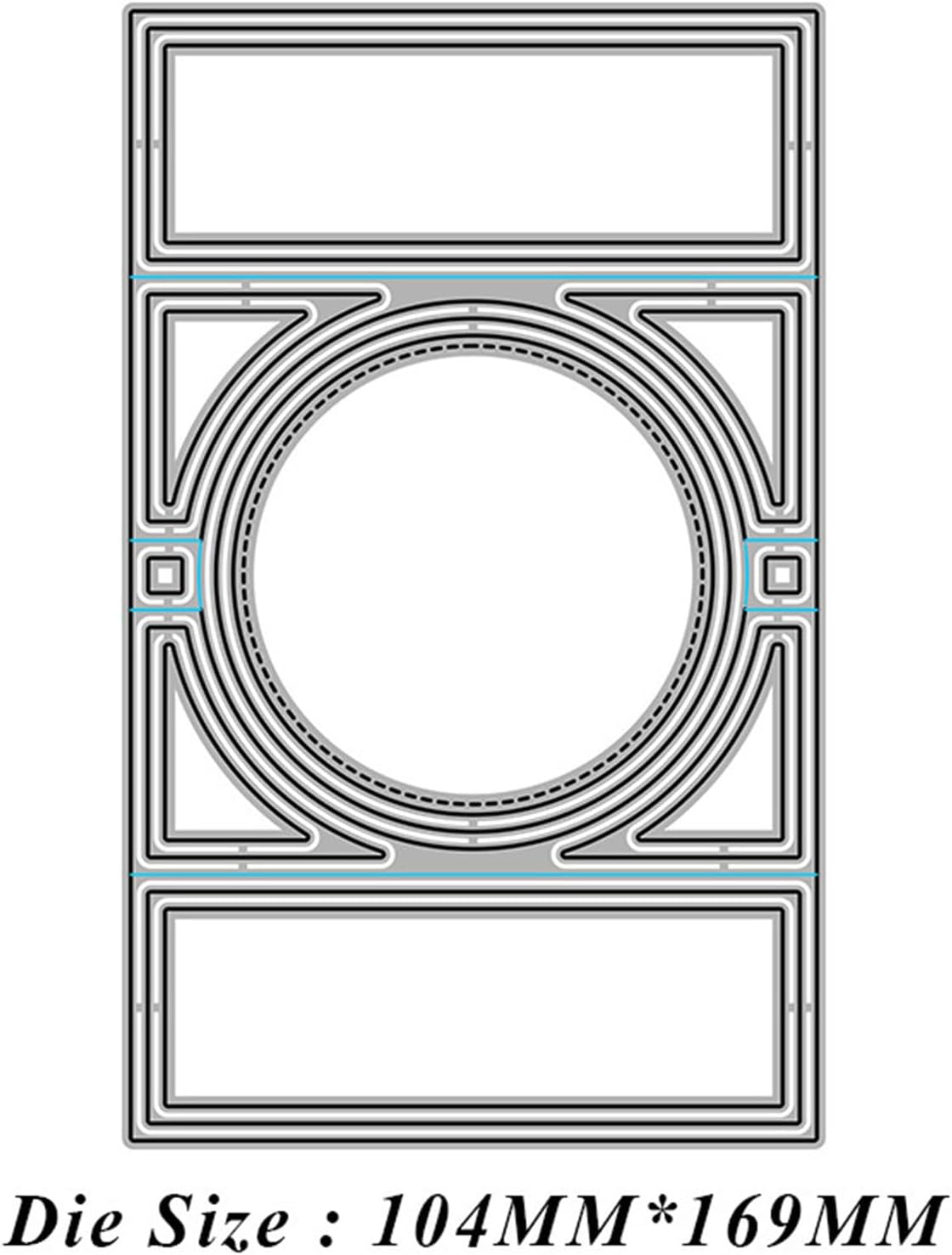 Cutting Dies Metal Stencils Scrapbooking Tools DIY Embossing Template for Paper Card Making Album Arts Crafts Supplies (Round Card-10.4x16.9cm)