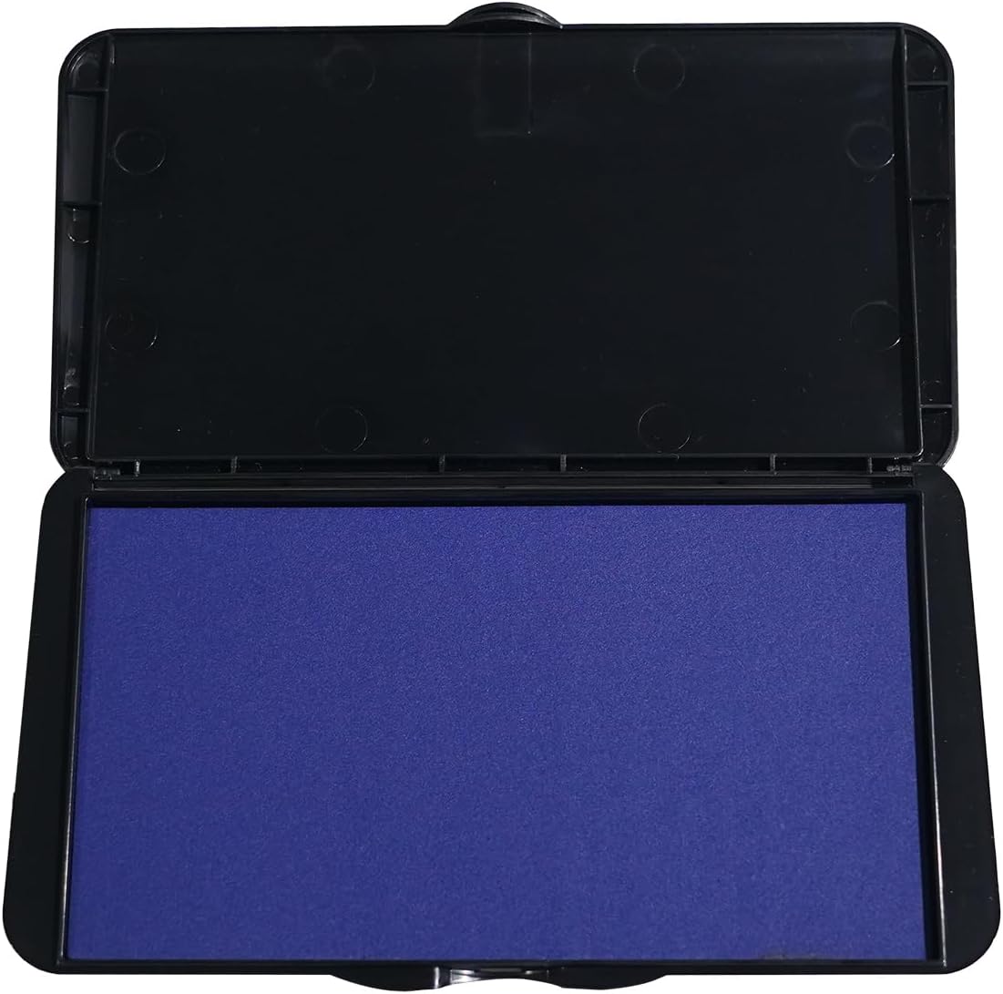 Large Ink Pad for Stamps, 6.14"×3.38" Stamp Pad, Ink Pad for Office, Notarization, and Rubber Stamps (Blue