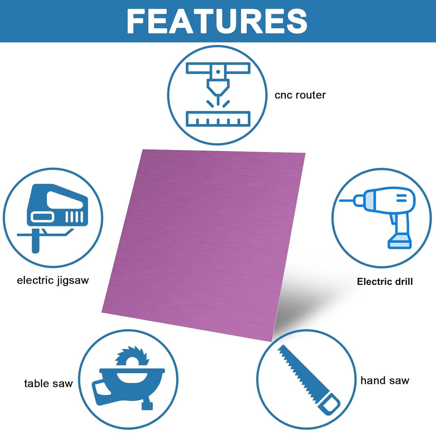 Anodized Aluminum Sheet Metal 12 x 12 x 1/32 Inch Purple Metal Plates for Laser Engraving, 0.8MM Thin Decorative Sheets for Crafting, House Decoration