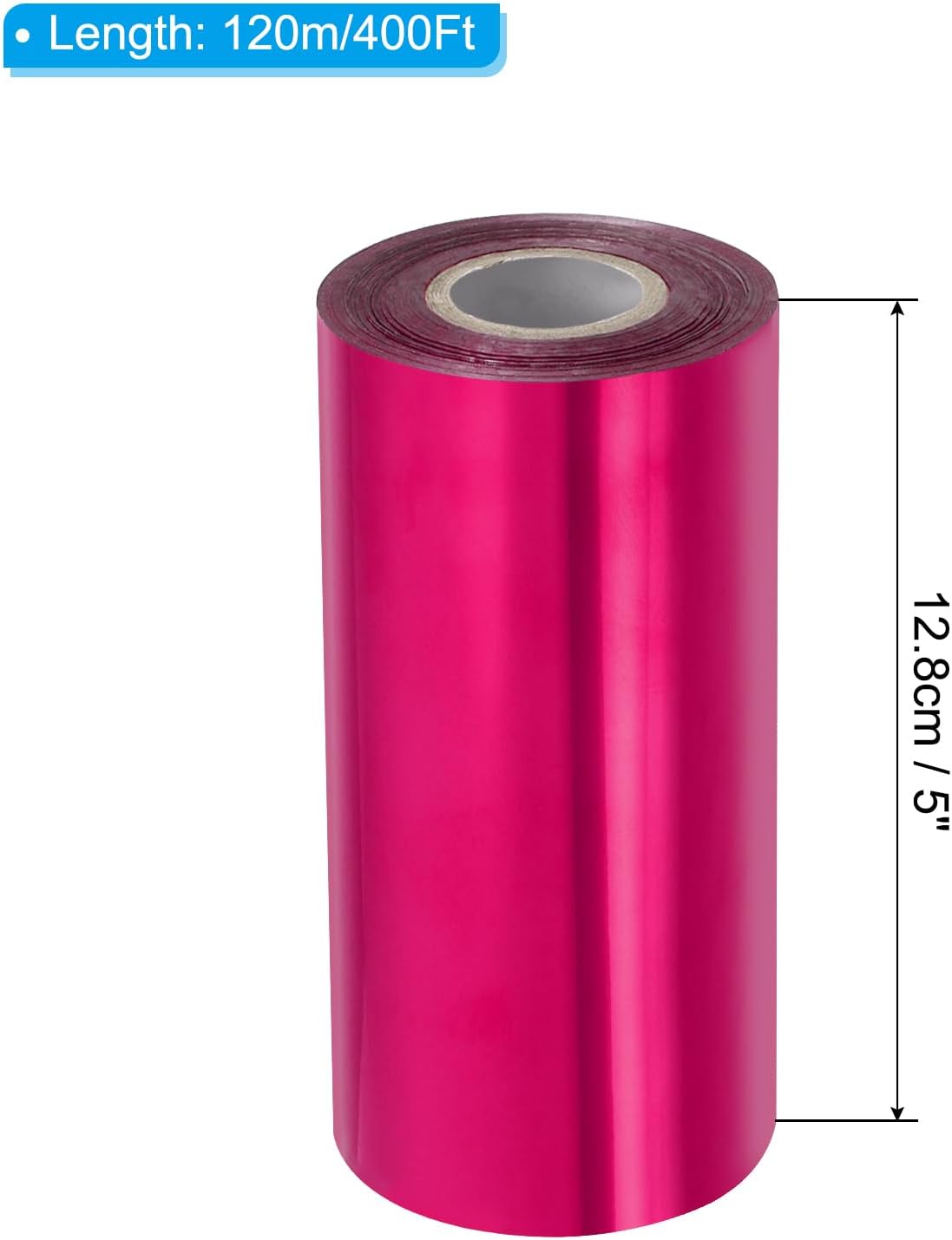 PATIKIL 5"x400Ft Hot Stamping Foil Paper, Heat Transfer Hot Stamping Paper Foil Roll for Leather DIY Logo Decor Craft Gift Package Scrapbook Card, Rose Red