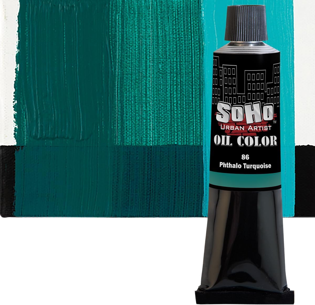 Soho Urban Artist Oil Paint - Phthalo Turquoise, 170 ml Tube - Best Valued Oil Colors for Painting, Excellent Pigment Load
