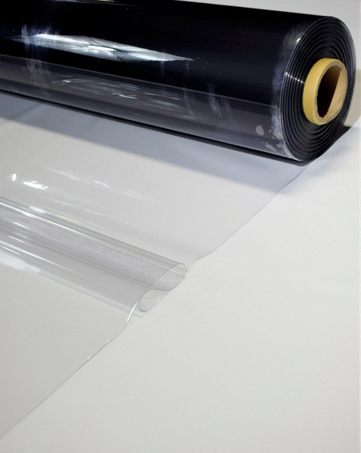 Metro Screenworks Fire Retardant Clear Vinyl Roll (Partial) - Clear Marine Vinyl 40 Gauge Sheet - 54-in x 8 Yards - Double Polished Heavy Duty Plastic Sheeting - Windows, Boats, Greenhouse, & More