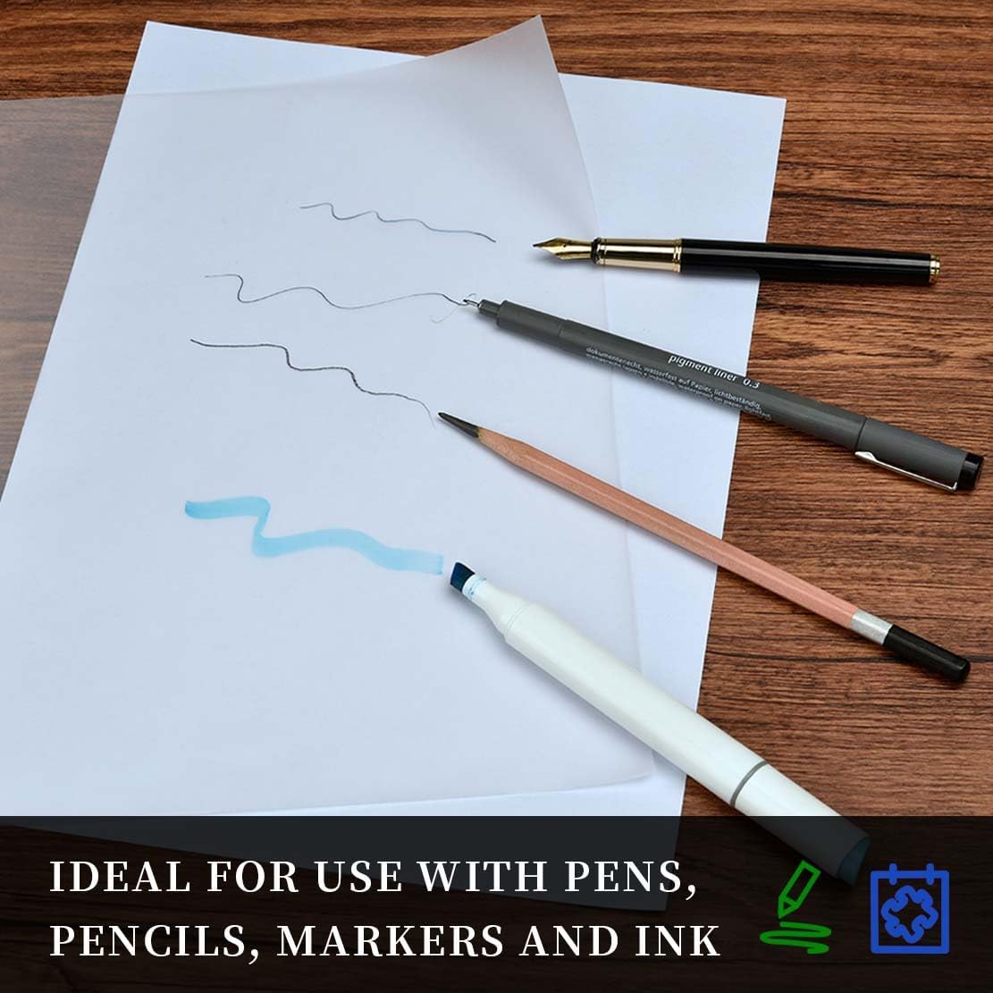 SEMLEART Artit's Tracing Paper roll,32lb/50gsm,10 inch x 25 Yard,Translucent Tracing Paper for Pencil, Marker and Ink - Trace Images, Sketching,Drawing