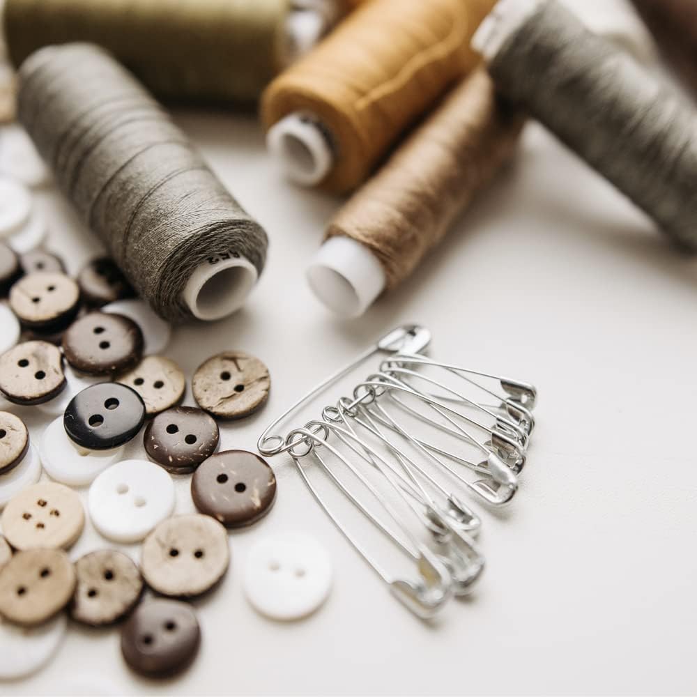 500Pcs Assorted, 1.5 Inch Rust-Resistant Steel Wire Silver Sewing Pins, Large for Clothes Crafts Use