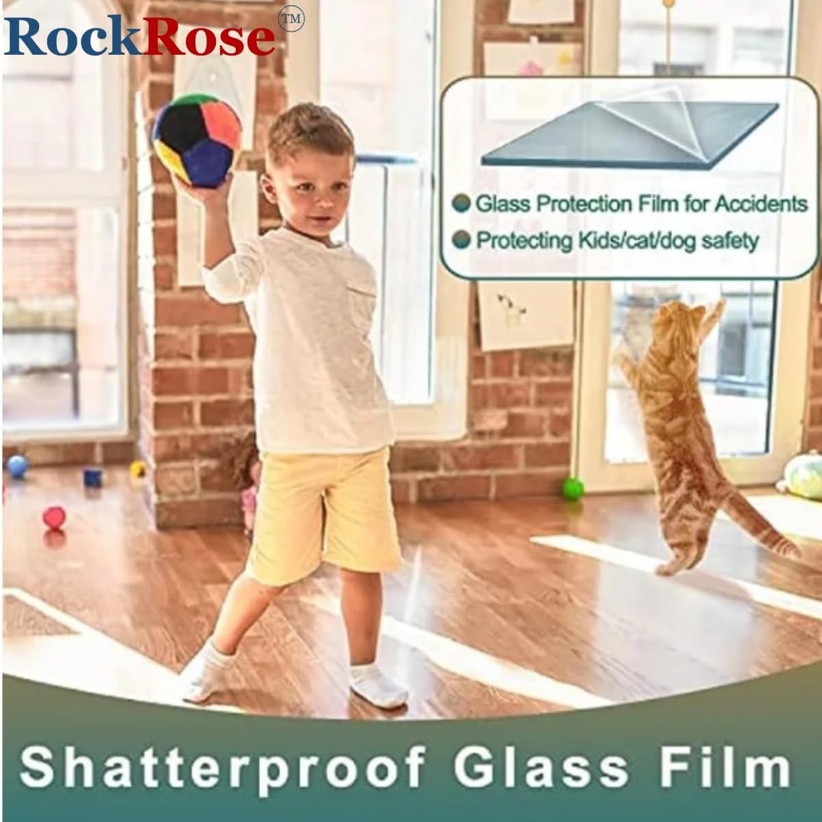 UV 99% Security and Safety 4 Mil Clear Window Film Shatterproof Anti Shatter Tempered Glass Film for Home and Office Windows (Clear, 36 in x 15 FT)