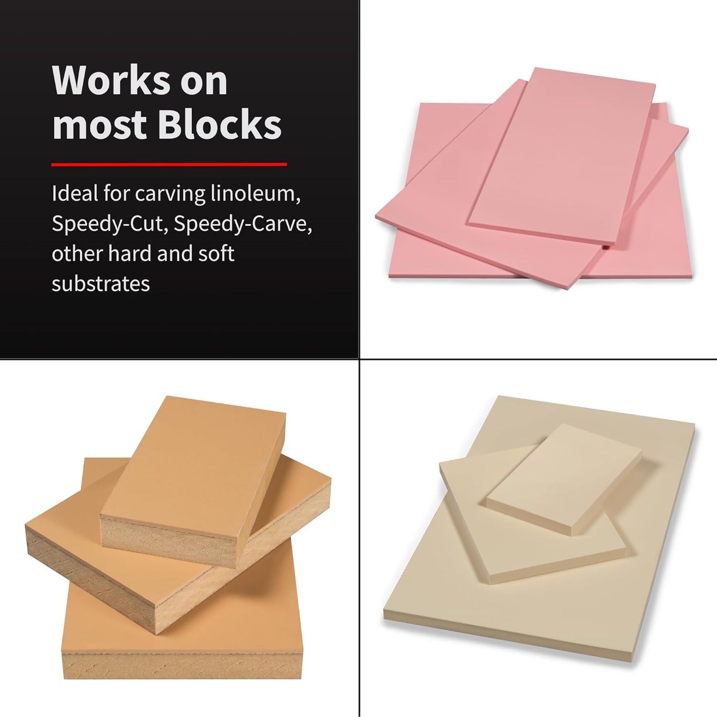 Speedball Linoleum Cutter Kit, 2-Handle Tool Set, Includes 6 Professional Linocut Carving Blades, Made in USA