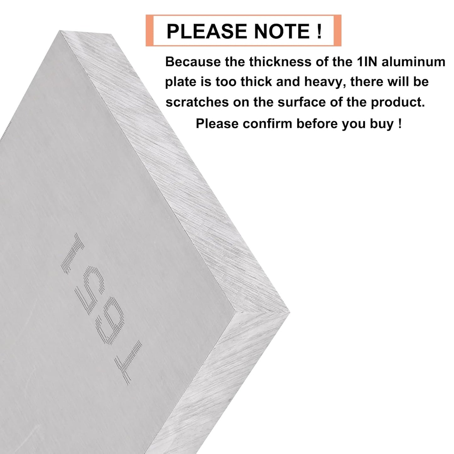 6061 T651 Aluminum Sheet Metal 6 x 6 x 1Inch (25.4MM) Flat Plain Thickened Aluminum Plate Covered with Protective Film, Heat Treatable Rectangle 1.0" Thick Aluminum Metal Plate for Industrial