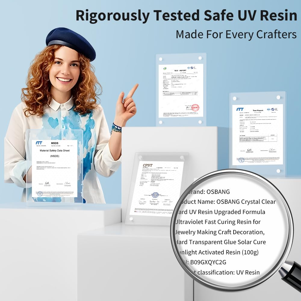 Crystal Clear Hard UV Resin Upgraded Formula Ultraviolet Fast Curing for Jewelry Making Craft Decoration, Hard Transparent Glue Solar Cure Sunlight Activated Resin (1500g)