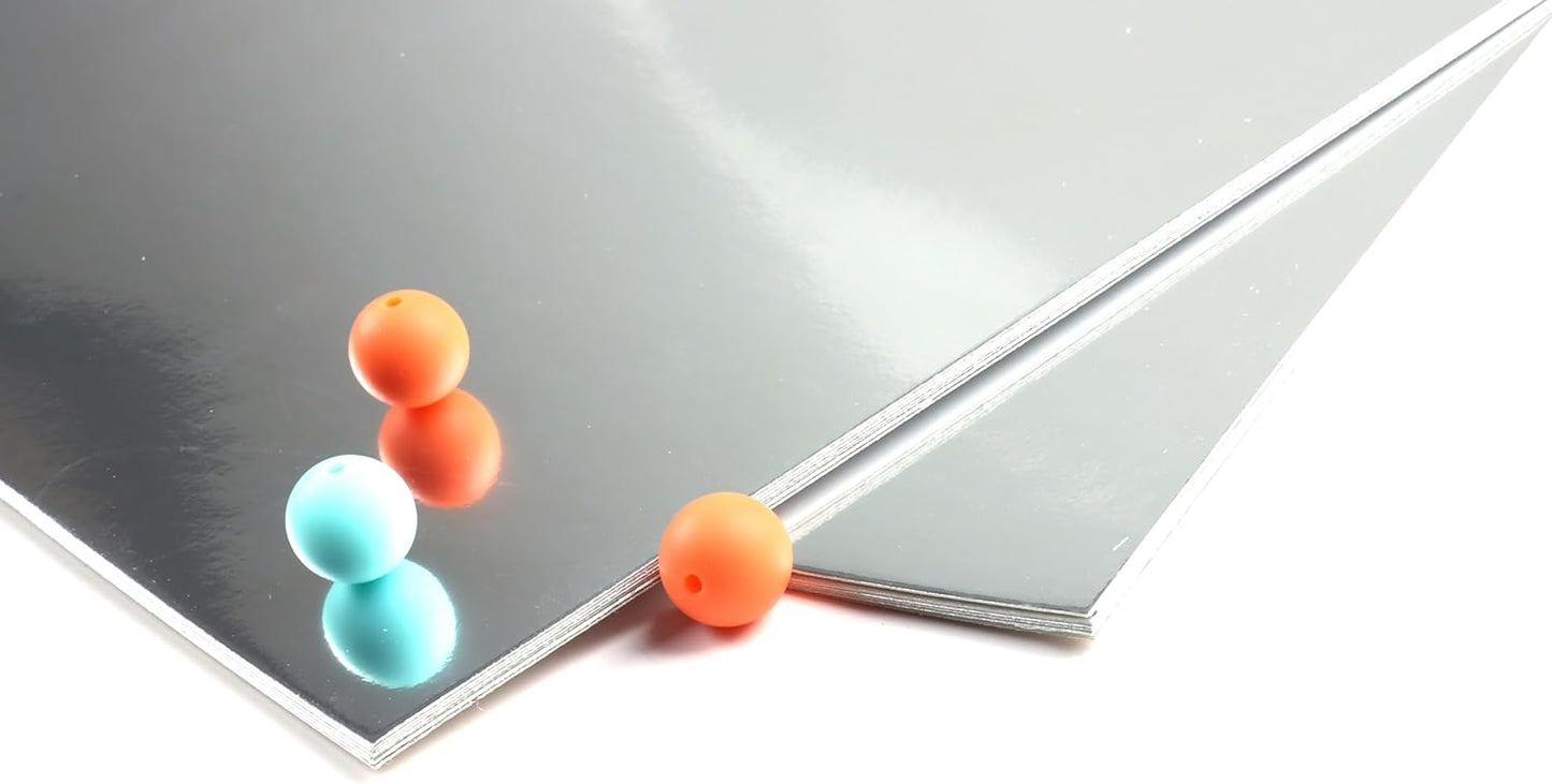 TGXRZX Metallic Silver Cardstock Paper,Size 8 "x 11" (250gsm), 15PCS,Mirror Finish Gold Foil Board for Crafting, Invitations, and Decorations,Die Cut and Plotter,Card Making (Bright silver)