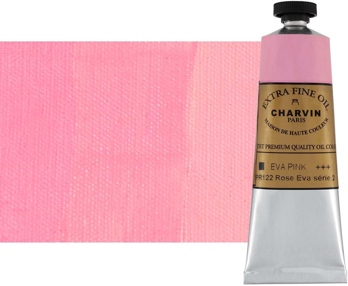 Charvin Extra Fine Oil Paint, Eva Pink 60 ml - Triple-Milled, Rich Texture, Poppy Oil-Based, Light-Fast, Handmade, Archival Quality
