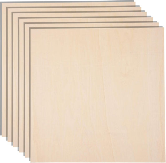 12 Pack 12 x 12 x 1/4 Inch-6mm Thick Basswood Sheets for Crafts Unfinished Plywood Boards Square Crafts Wood Sheets for DIY Laser Projects, Wood Burning, Engraving, Staining, Architectural Mode