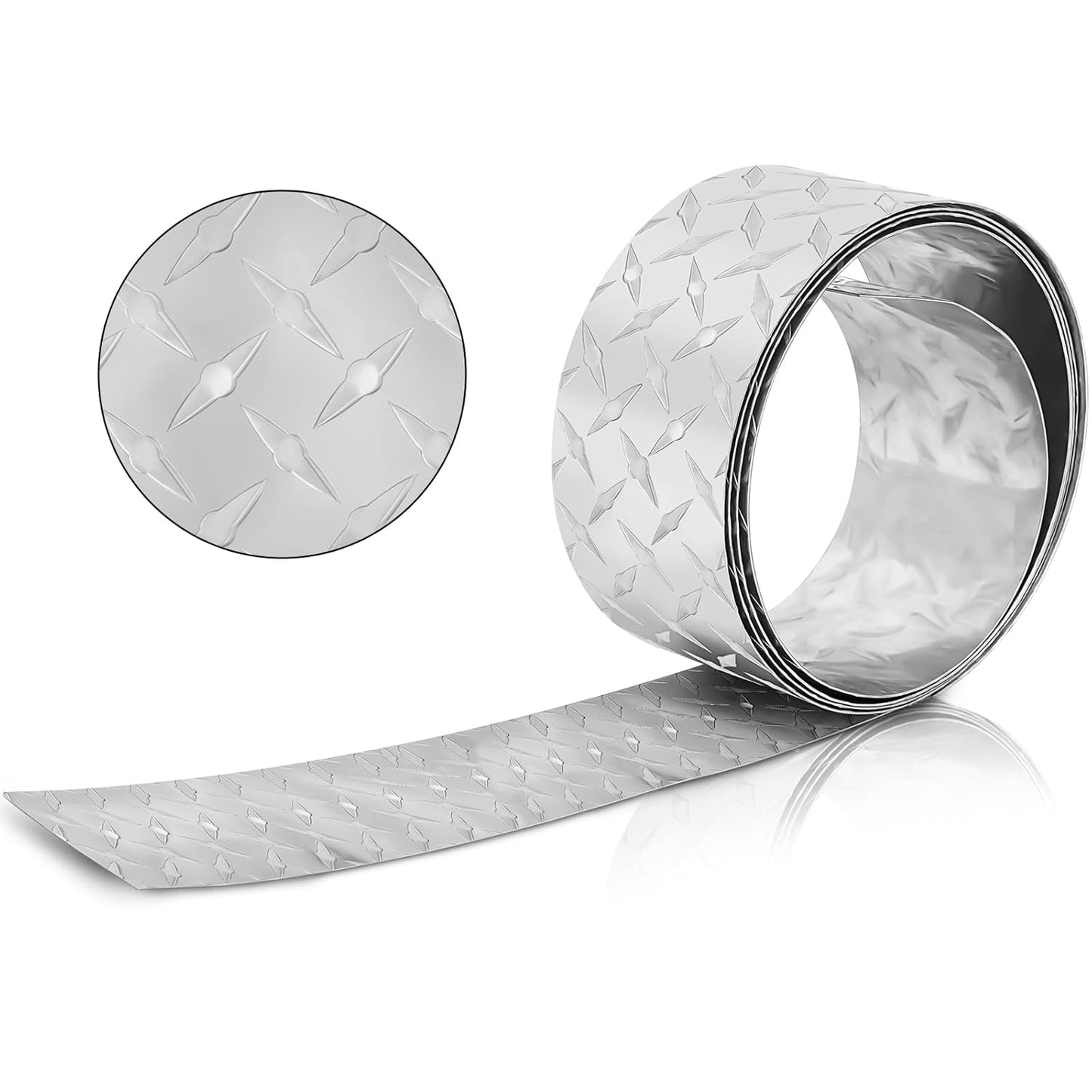 Diamond Plate Sheet Metal Heavy Duty Tread Aluminum Sheet Diamond Tread Plate for Wall Covering, Cargo Trailer, RV and More(24 x 96 Inch,Silver)