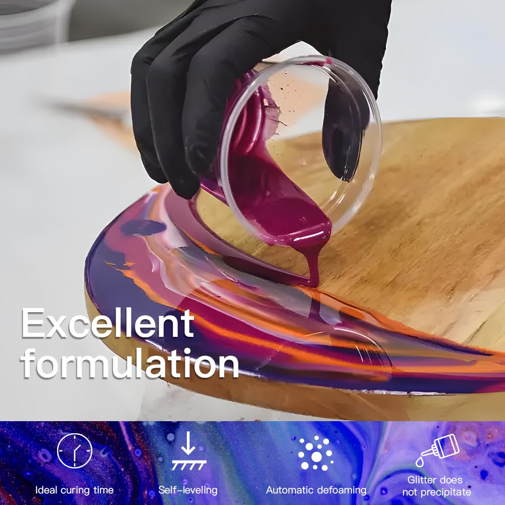 GRLELOU Epoxy Resin 2 Gallon Epoxy Resin Kit, Crystal Clear, No Yellowing, Bubble Free, Self-Leveling Coating & Casting Resin for Art Crafts Jewelry Making Molds Table Top-1 gal x 2