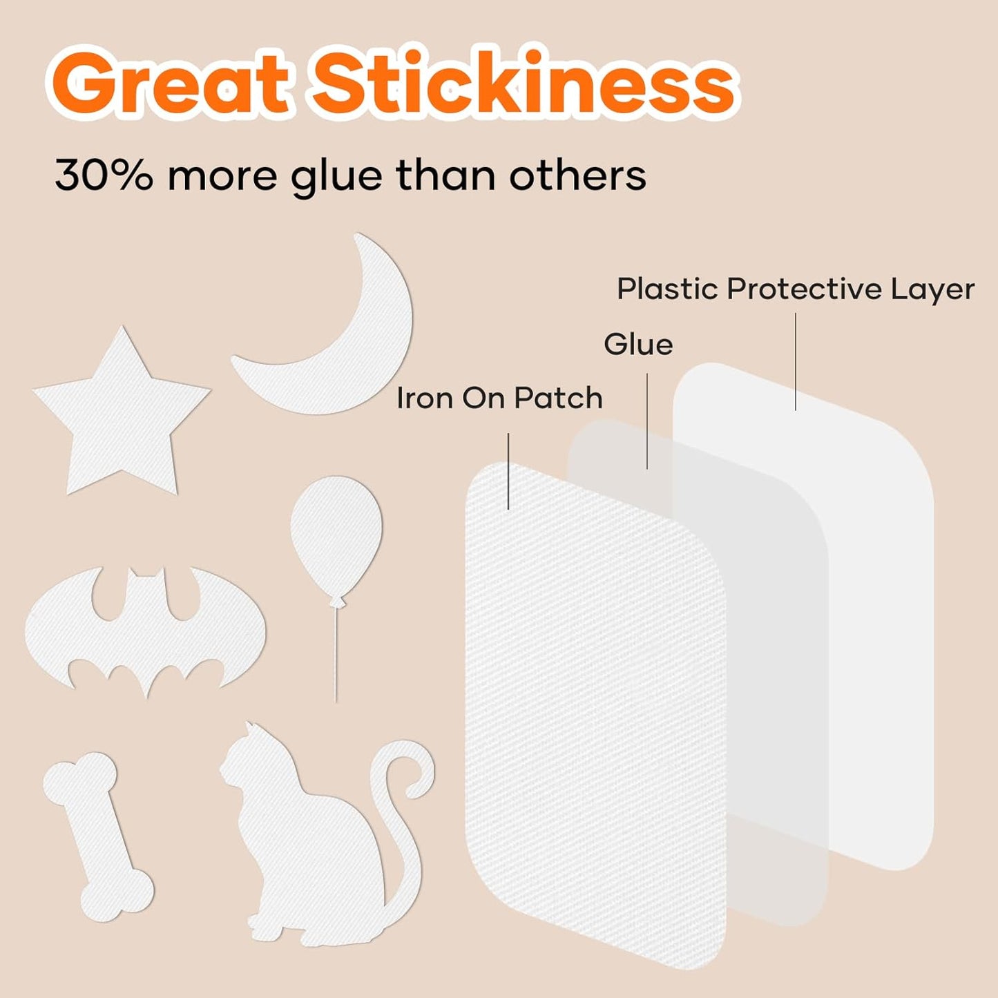 HTVRONT Iron on Patches for Clothing Repair, 20 Pieces White Sublimation Patch, Fabric Patches for Clothes, White Repair Decorating Kit, Iron on Blank Patches Size 3.7" by 4.9" (9.5 cm x 12.5 cm)