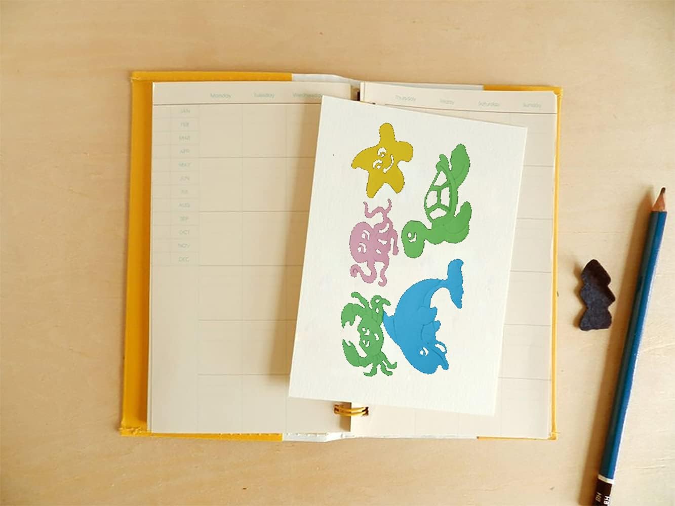 Metal Sea Animals Starfish Dolphin Crab Tortoise Cutting Dies, Ocean Octopus Die Cuts Embossing Stencils Template Mould for Card Scrapbooking and DIY Craft Album Paper Card Decor