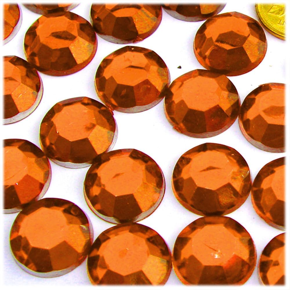The Crafts Outlet 72pc Rhinestones Round 20mm - Flatback Orange
