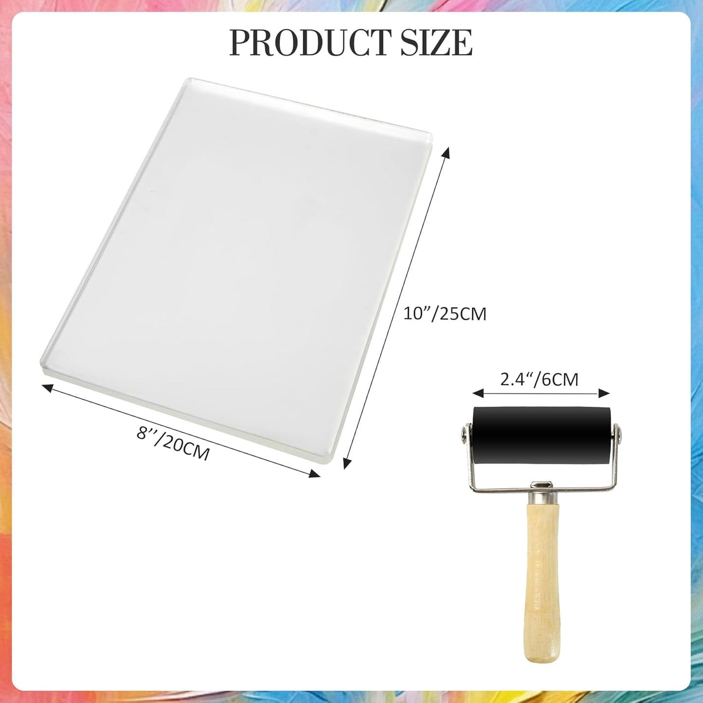 Gel Printing Plate kit - Gel Plate Printing for Mixed Media Art, 8" X 10" Gel Plate,Printing Supplies, Reusable Gel Plate Kit for Card Making, Brayers for Gel Printing, Printmaking Supplies Home Decor