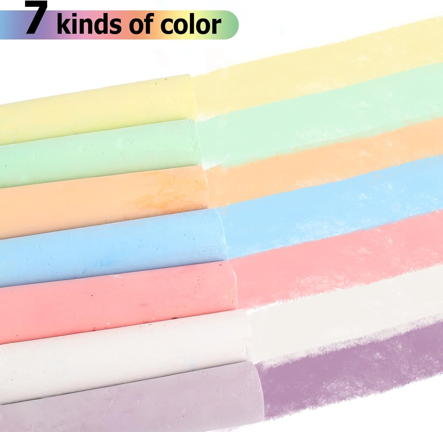 J-hong Washable Sidewalk Chalk Set- 52 Pieces 7 Colors Jumbo Chalk For Kid and Adult, Paint on Classroom Chalkboard or Outdoor Playground, Good Gift for Party