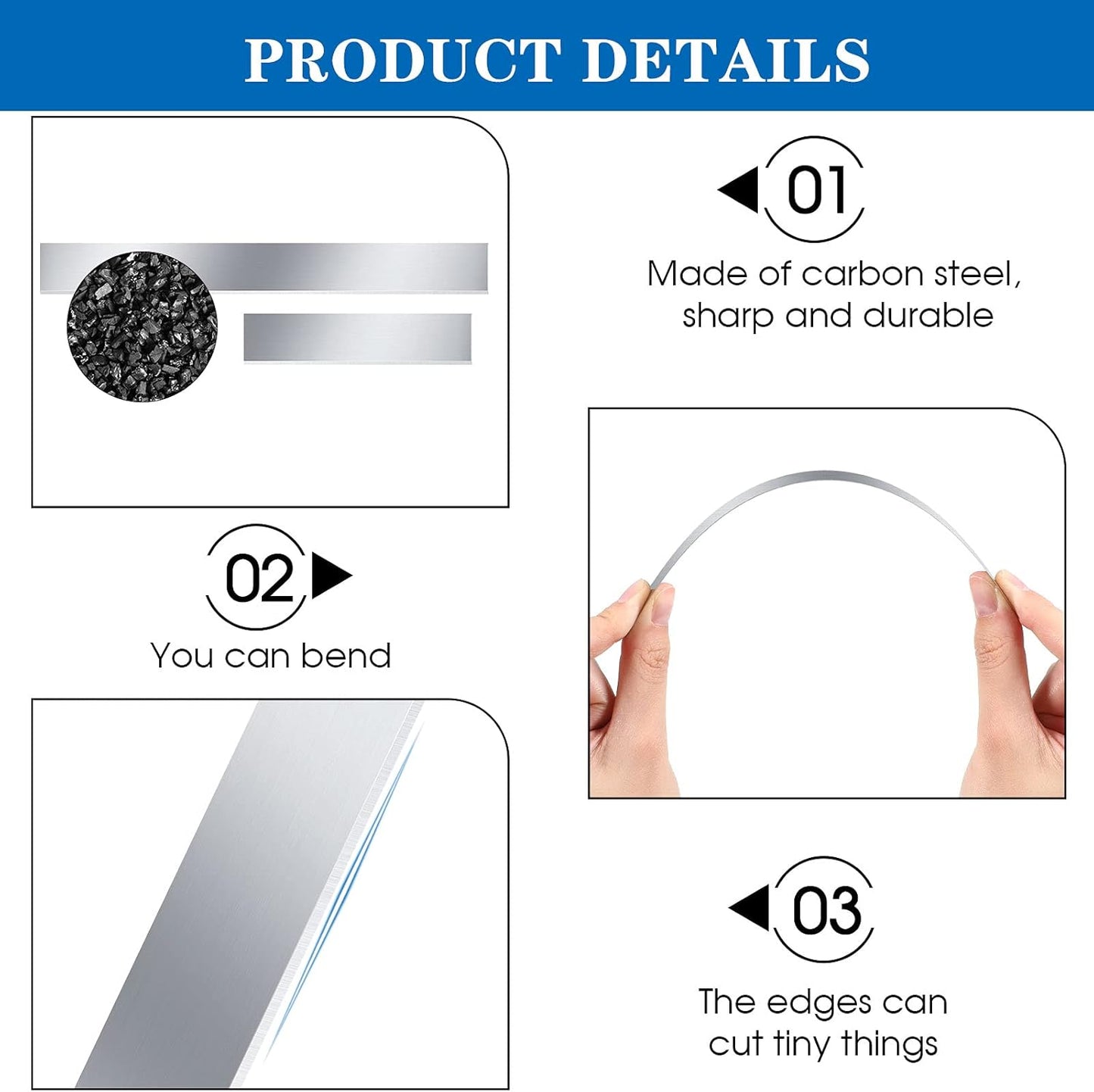 Flexible Polymer Clay Cutters 8 Inch 4 Inch Carbon Steel Blade Polymer Clay Cutting Slicing Tools for DIY Shaping Modelling Sculpturing Supplies(12 Pieces)