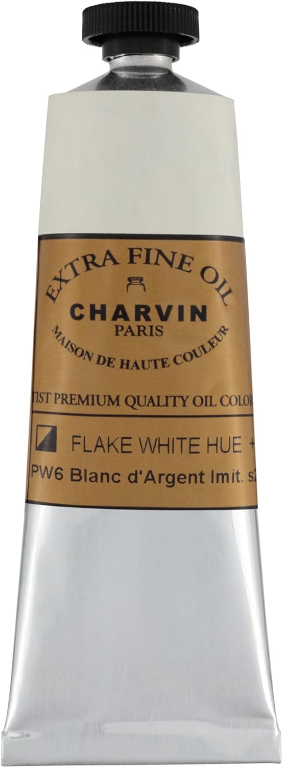 Charvin Extra Fine Oil Paint, Flake White Hue 60 ml - Triple-Milled, Rich Texture, Poppy Oil-Based, Light-Fast, Handmade, Archival Quality