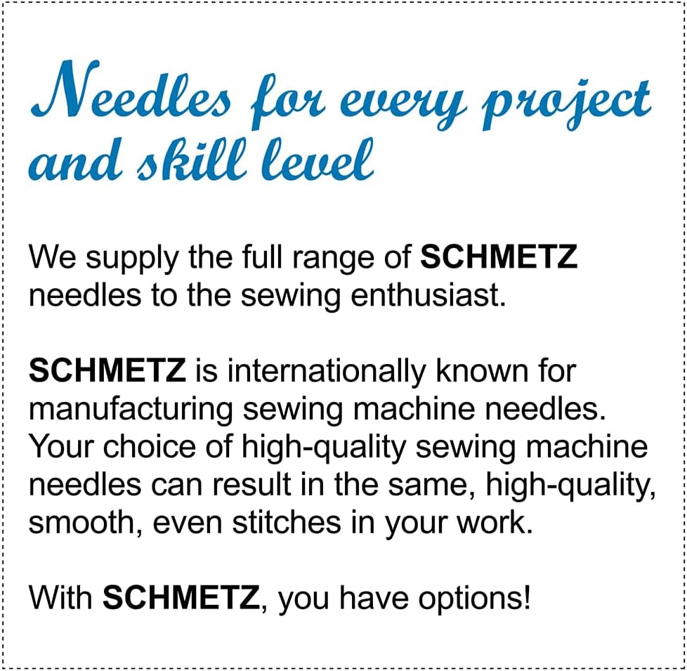 50 Schmetz Universal Sewing Machine Needles - Assorted Sizes - Box of 10 Cards