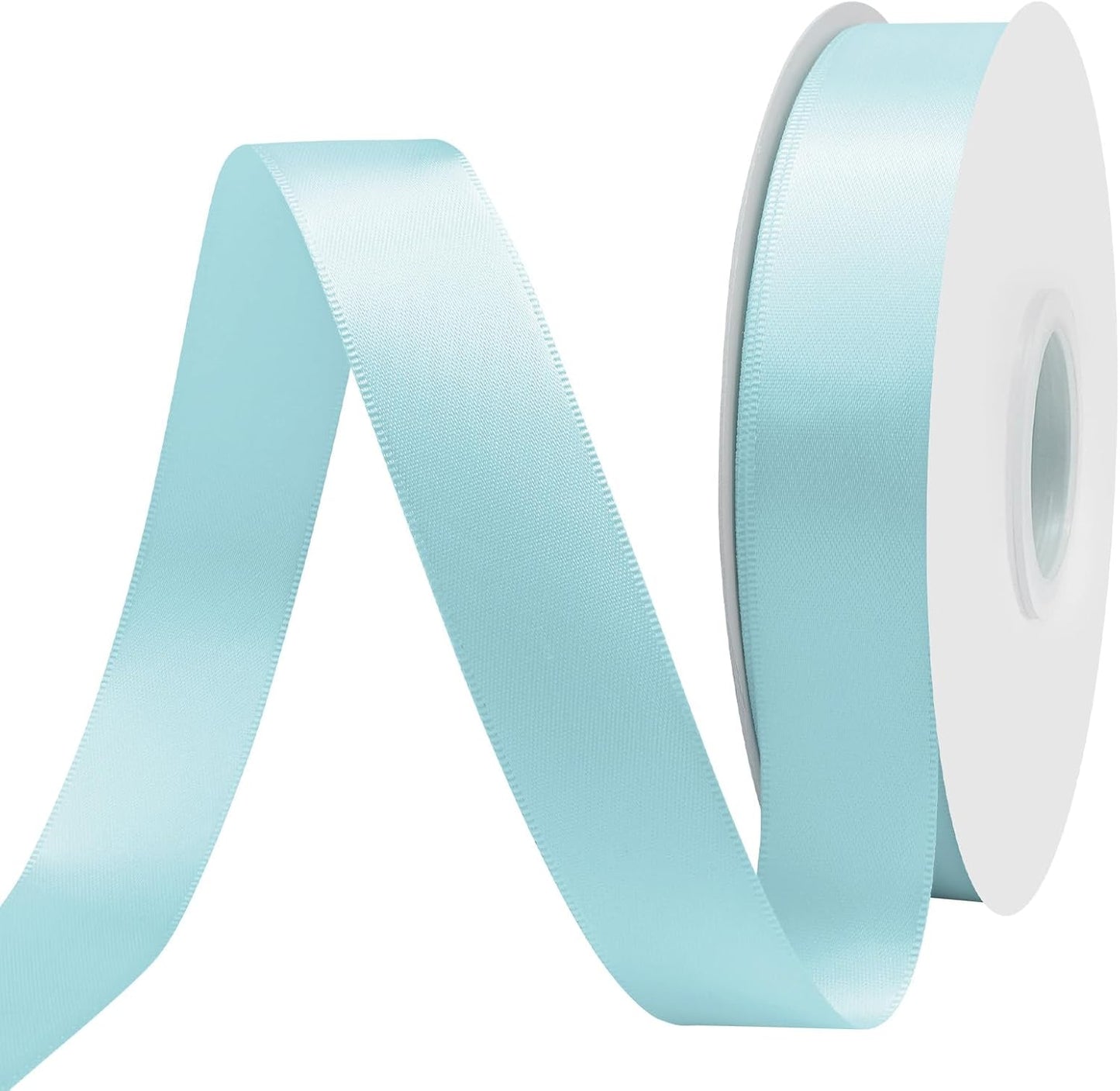 Lt.Blue Satin Ribbon 1" X 50 Yards Solid Color Double Faced Ribbons Perfect for Crafts Wedding Decor Bow Making Arts Sewing and More