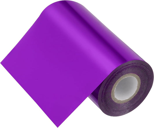 PATIKIL 5"x400Ft Hot Stamping Foil Paper, Heat Transfer Hot Stamping Paper Foil Roll for Leather DIY Logo Decor Craft Gift Package Scrapbook Card, Purple