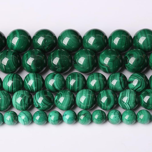 23pcs 8mm Natural Green Malachite Beads AAA Gemstone Round Loose Beads for Jewelry Making DIY Bracelets Necklaces Crystal Energy Healing Stone Beads
