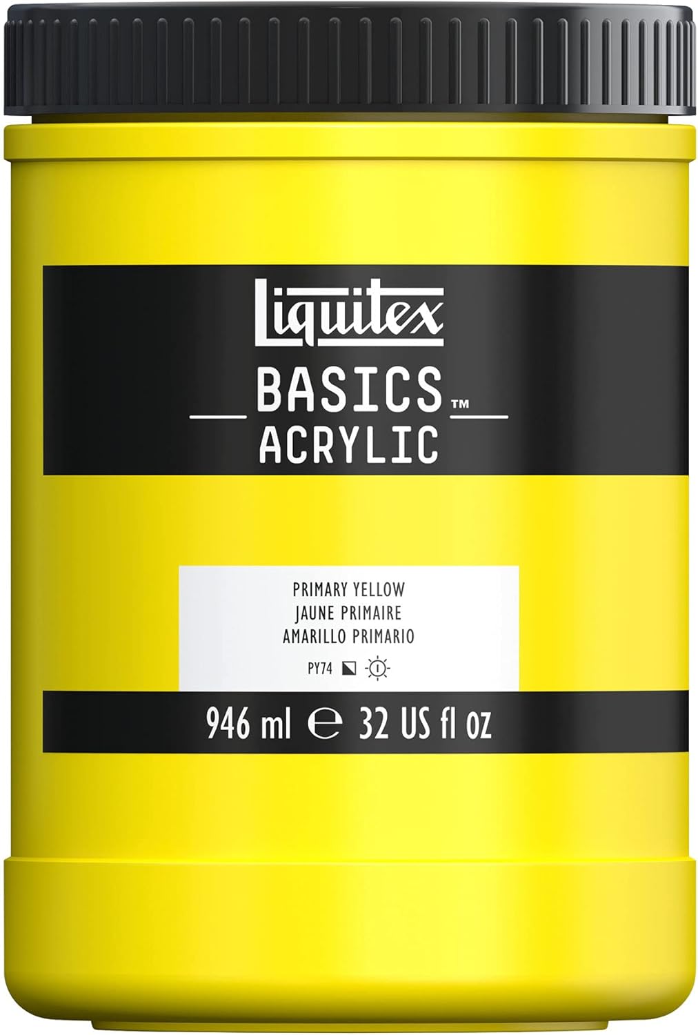 Liquitex BASICS Acrylic Paint, 946ml (32-oz) Jar, Primary Yellow
