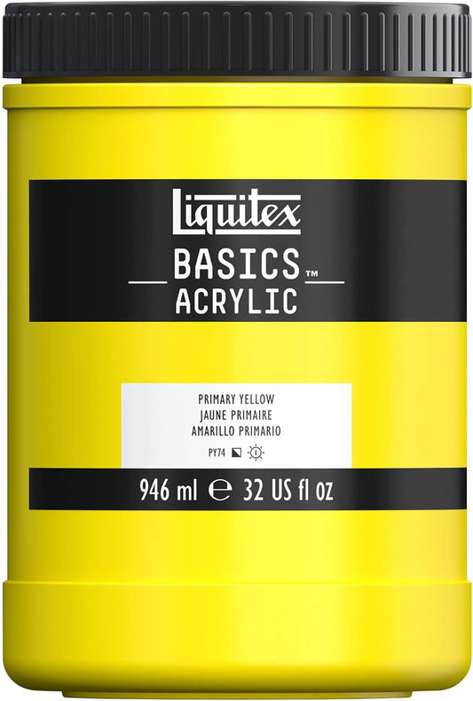 Liquitex BASICS Acrylic Paint, 946ml (32-oz) Jar, Primary Yellow
