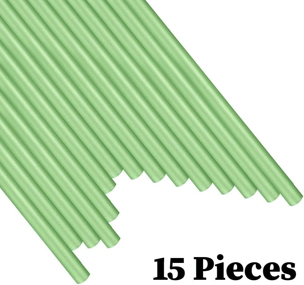 15-Piece Glue Gun Sealing Wax Sticks - Green Wax Seals for Wedding Invitations, Cards & Envelopes