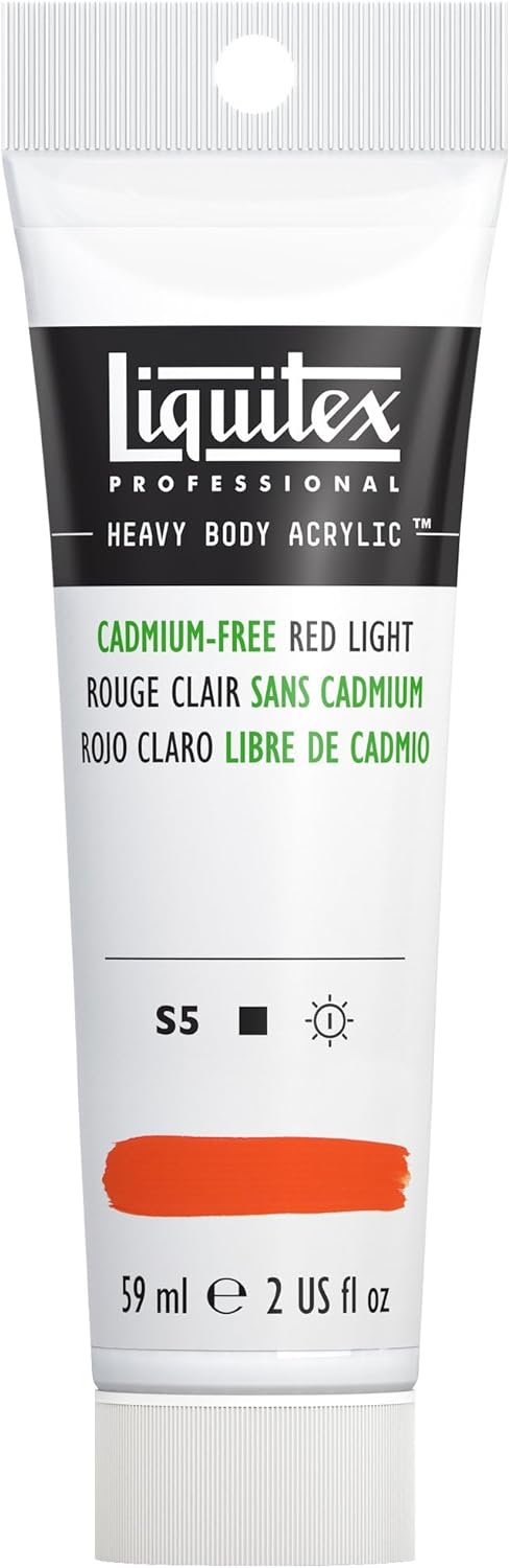Liquitex Professional Heavy Body Acrylic Paint, 2-oz (59ml) Tube, Cadmium Free Red Light