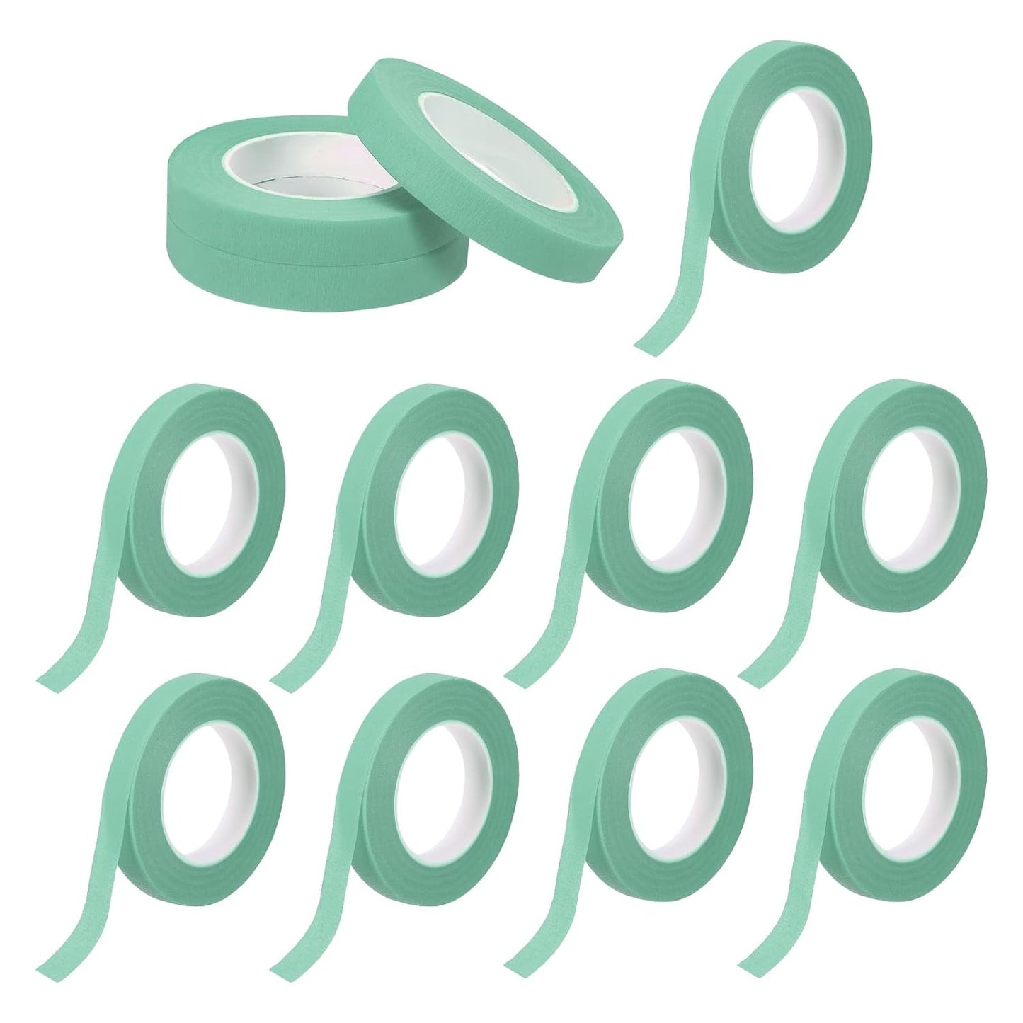 MECCANIXITY 12 Rolls Floral Tapes, 30 Yard x 1/16 in Florist Crepe Flowers Bouquets Tape Adhesive Waterproof for Flower Arranging Wrapping, Turquoise