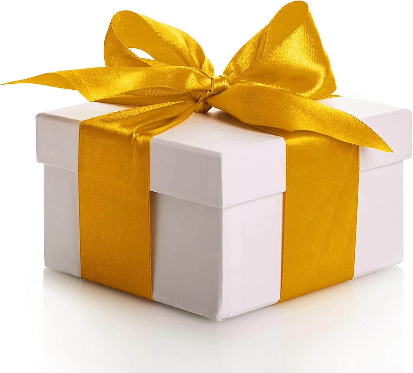 Humphrey's Craft 4 Inch Gold Double Faced Satin Ribbon - 5 Yards Variety of Color for Crafts Gift Wrapping Cutting Ceremony Decoration Sewing Christmas Tree Wedding and Dining Tables.