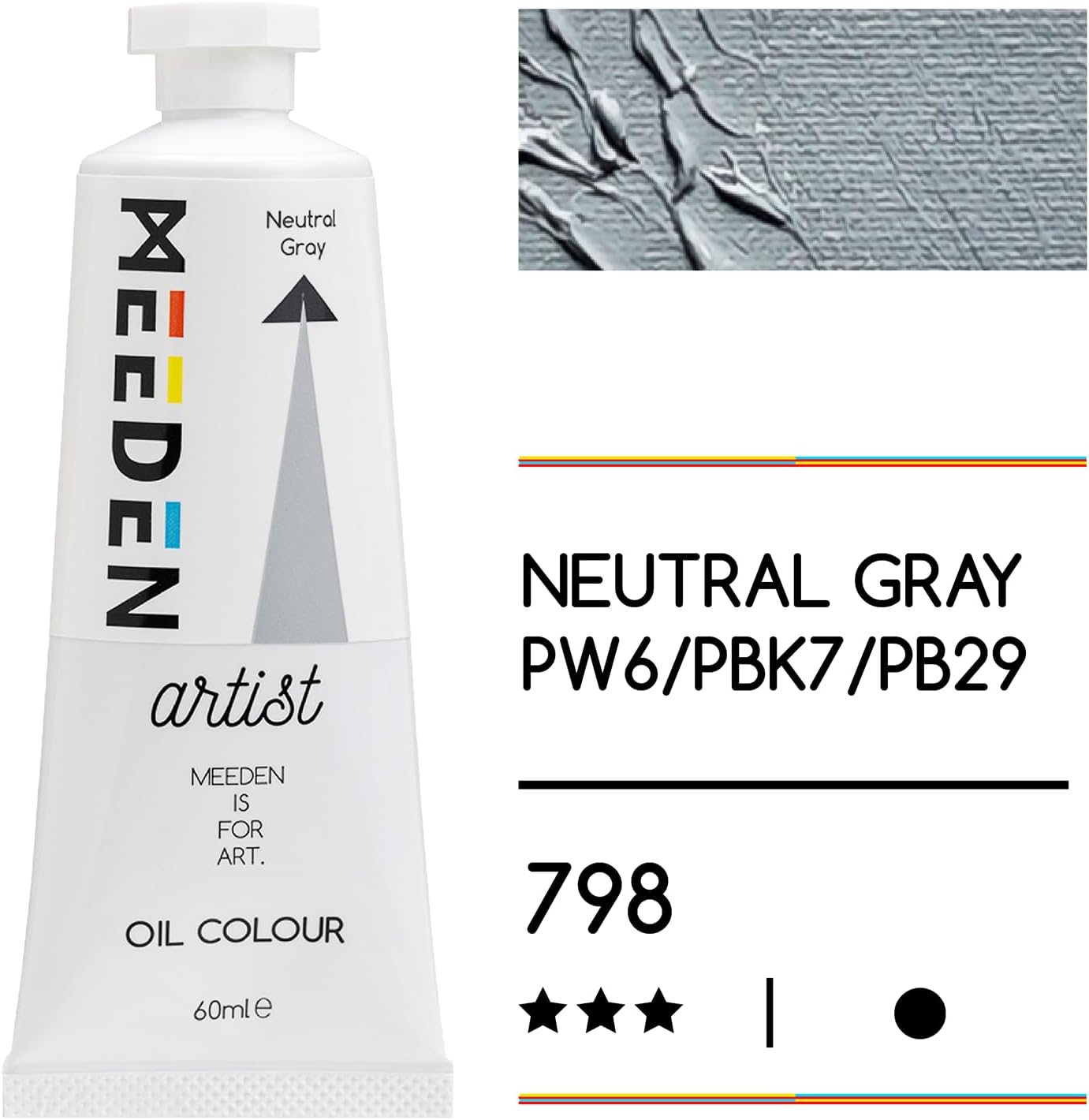 MEEDEN Artist Grade Oil Paint: Neutral Gray - 60ml/2oz Tube - Professional Art Paints for Canvas Painting