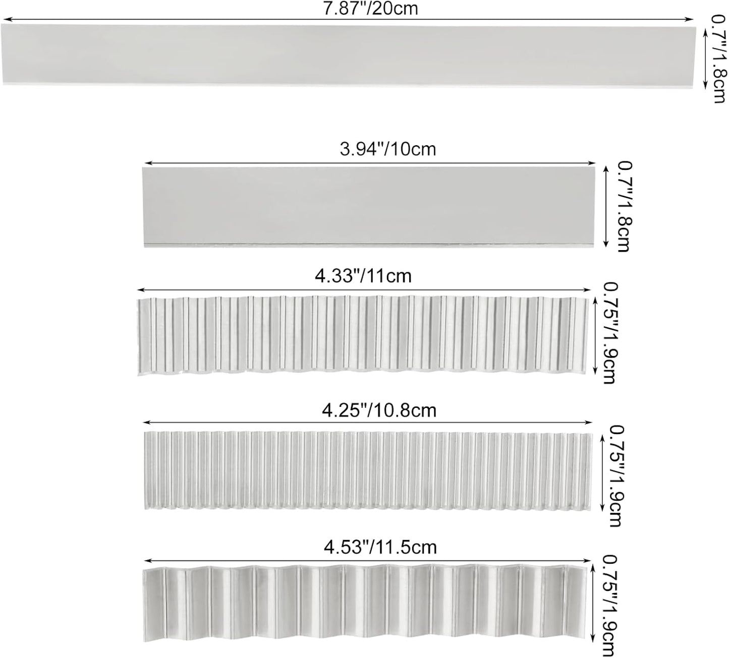 Litoexpe 5pcs Polymer Clay Cutters, Carbon Steel Clay Slicer Blade Set, Flexible Polymer Clay Cutting Slicing Tools for Clay DIY, Sculpting Modelling （Straight and Wave）