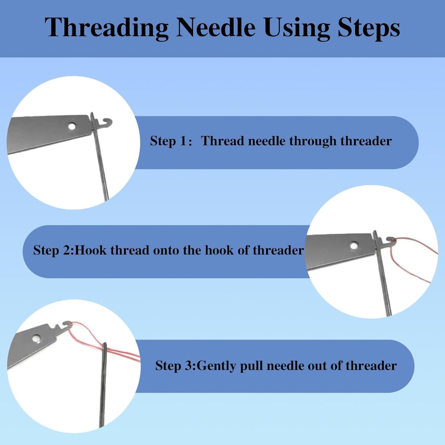 Big Eye Steel Sewing Needles Kit,37PCS Sewing Tool Set-Steel Needles,Thread Ripper,Thimble,Threaders and 6 Color Threads,Portable Hand Sewing Kit,for Beginners,Craft DIY Lovers,Daily Use (37 PCS Set)