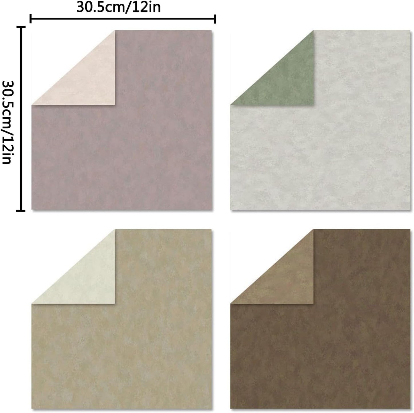 Scrapbook Paper 12x12 Solid Colors, 24 Sheets Earth Tones Crafting Papers, Double-Sided Patterned Decorative Paper Assorted Colors for Origami Classroom Crafting Projects (Earth Tone, 12x12 in)